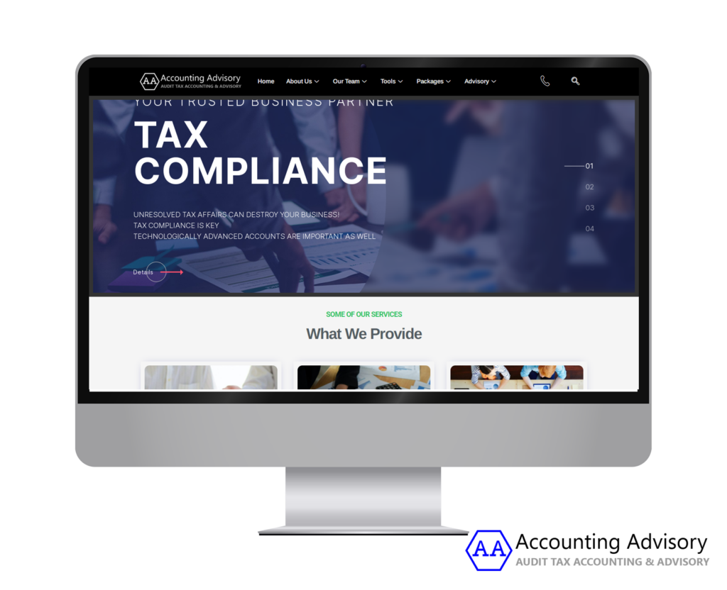 accounting advisory tax agent website design